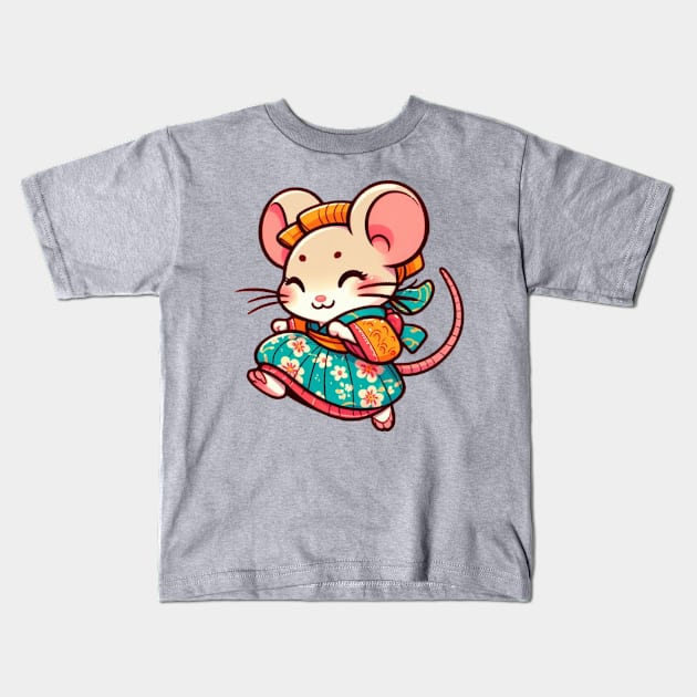 Dancing mouse Kids T-Shirt by Japanese Fever